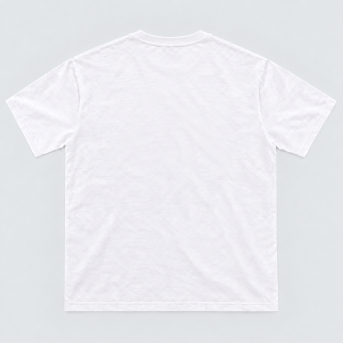 OZZM white cotton T-shirt, blank back view