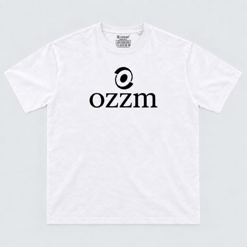 OZZM white cotton T-shirt, front view